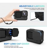 2 Sets Tempered Glass Film for GoPro Hero 9 / 10 / 11 / 12 Action Camera + Silicone Case