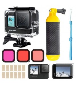 Accessories Kit for GoPro Hero 12 11 10 9 Waterproof Housing Tempered Glass Flim Filters