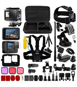 54-in-1 Accessories Kit for GoPro Hero 12 11 10 9 Waterproof Housing Silicone Case Tempered Glass Flim
