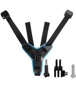 4-in-1 Motorcycle Helmet Chin Strap Mount Compatible with GoPro Insta 360 Session - Blue