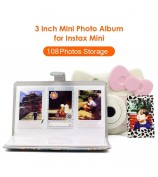 3-inch Mini Photo Album for Fujifilm Instax Mini 11 9 8+ 8 90 70 26 25 7s 50s, 108 Pockets Album PU Leather Photocard Holder Book Photo Card Binder - Paint Rainbow