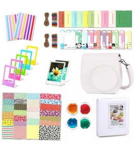 12-in-1 Instant Camera Accessories Kit for Fujifilm Instax Mini 11, Includes Bag, Album and Other Items for Collecting / Displaying Photos - White