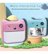 A25 2.4 Inch Kids Instant Print Digital Camera Video Recorder with Built-In Games - Pink