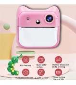A25 2.4 Inch Kids Instant Print Digital Camera Video Recorder with Built-In Games - Pink
