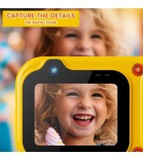 D60 3m Underwater 2.4-Inch IPS Screen Dual Lens Kids Camera with 32G Memory Card + Card Reader, No Tripod - Pink