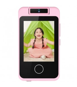 AC100 Solid Color 2.8-inch Touch Screen Kids Camera Game Music Alarm Clock HD Video Recorder - Pink