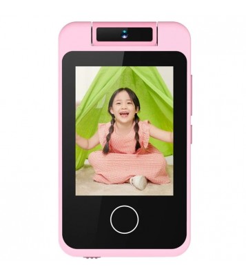 AC100 Solid Color 2.8-inch Touch Screen Kids Camera Game Music Alarm Clock HD Video Recorder - Pink