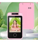 AC100 Solid Color 2.8-inch Touch Screen Kids Camera Game Music Alarm Clock HD Video Recorder - Pink