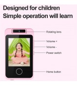 AC100 Solid Color 2.8-inch Touch Screen Kids Camera Game Music Alarm Clock HD Video Recorder - Pink