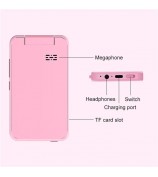 AC100 Solid Color 2.8-inch Touch Screen Kids Camera Game Music Alarm Clock HD Video Recorder - Pink