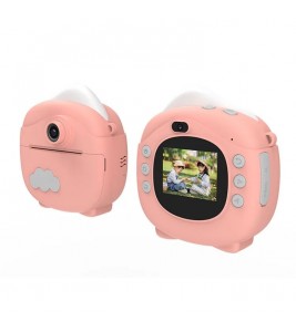 D10 2.0-inch IPS Screen Kids Camera Instant Print 1080P Digital Camera Toy with Printing Paper - Pink