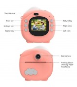 D10 2.0-inch IPS Screen Kids Camera Instant Print 1080P Digital Camera Toy with Printing Paper - Pink