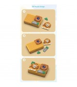 H7 Lion Design 2.4-inch IPS Screen Dual Lens Camera Kids Digital Camera Building Block Toy