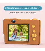 H7 Lion Design 2.4-inch IPS Screen Dual Lens Camera Kids Digital Camera Building Block Toy