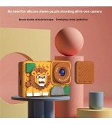 H7 Lion Design 2.4-inch IPS Screen Dual Lens Camera Kids Digital Camera Building Block Toy