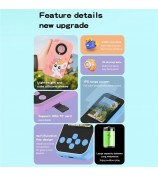 A20 2.4-inch Screen 9600W Pixel HD Kids Phone Camera with 32G Memory Card - Blue Dinosaur / Silicone Type