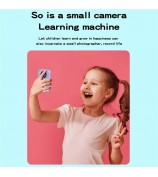 A20 2.4-inch Screen 9600W Pixel HD Kids Phone Camera with 32G Memory Card - Blue Dinosaur / Silicone Type
