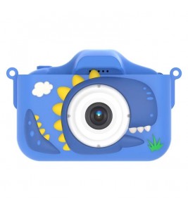 X13S 2.0 Inch IPS Screen Video Recorder Cartoon Dinosaur Kids Camera, 32G TF Card+Card Reader (CE Certified) - Blue