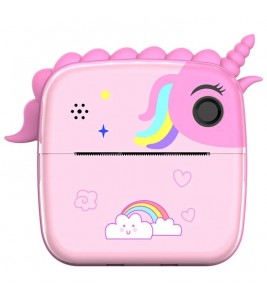 A20 2.4-inch Screen Kids Instant Camera Rechargeable Photo Printing Camera Toy - Pink