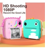 A20 2.4-inch Screen Kids Instant Camera Rechargeable Photo Printing Camera Toy - Pink