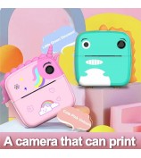 A20 2.4-inch Screen Kids Instant Camera Rechargeable Photo Printing Camera Toy - Pink