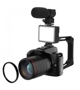 D5 HD WiFi Digital Camera with Light, Holder, Mic, Lens 4K Dual Lens Night Vision DV Camcorder