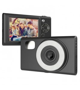 H12 Portable 2.8-inch IPS Screen Digital Camera Student HD CCD Camera (No Memory Card) - Black