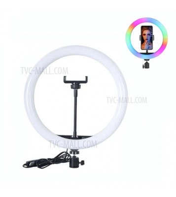 MJ33 33cm 13-inch RGB LED Ring Light with Phone Clip Phone Video Beauty Fill Light