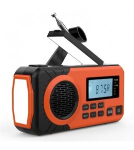 375 AM FM SW Radio Solar Charging Hand Crank Portable LED Flashlight Power Bank Phone Charger (EU Version)