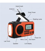 375 AM FM SW Radio Solar Charging Hand Crank Portable LED Flashlight Power Bank Phone Charger (EU Version)