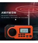 375 AM FM SW Radio Solar Charging Hand Crank Portable LED Flashlight Power Bank Phone Charger (EU Version)