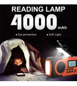 375 AM FM SW Radio Solar Charging Hand Crank Portable LED Flashlight Power Bank Phone Charger (EU Version)