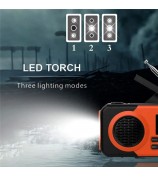 375 AM FM SW Radio Solar Charging Hand Crank Portable LED Flashlight Power Bank Phone Charger (EU Version)