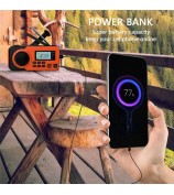 375 AM FM SW Radio Solar Charging Hand Crank Portable LED Flashlight Power Bank Phone Charger (EU Version)
