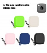 For Tile Mate Silicone Case Bluetooth Tracker Waterproof Anti-Drop Protective Sleeve with Carabiner - Black