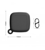 For Tile Mate Silicone Case Bluetooth Tracker Waterproof Anti-Drop Protective Sleeve with Carabiner - Black