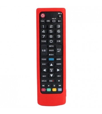 Silicone Protective Case for LG AKB Series Smart TV Remote Control Cover with Strap - Red