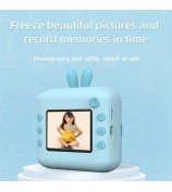 A23 2.4-inch Screen Mini Children HD Digital Camera Portable Instant Photo Printing Machine - Blue