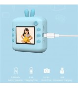 A23 2.4-inch Screen Mini Children HD Digital Camera Portable Instant Photo Printing Machine - Blue