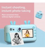 A23 2.4-inch Screen Mini Children HD Digital Camera Portable Instant Photo Printing Machine - Blue