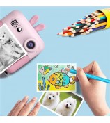 A23 2.4-inch Screen Mini Children HD Digital Camera Portable Instant Photo Printing Machine - Blue
