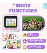 CP02 2.4-inch Screen Kids HD Digital Camera Mini Thermal Photo Printer with 32G TF Card + Card Reader - Blue