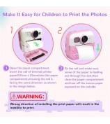 CP02 2.4-inch Screen Kids HD Digital Camera Mini Thermal Photo Printer with 32G TF Card + Card Reader - Blue