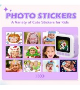 CP02 2.4-inch Screen Kids HD Digital Camera Mini Thermal Photo Printer with 32G TF Card + Card Reader - Blue