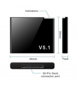 30-pin Bluetooth 5.1 Audio Receiver Speaker Mini Wireless Adapter 30-pin Jack Analog for iPhone iPad PC