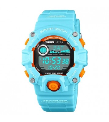 SKMEI 2288 Teenager Luminous Digital Watch Outdoor Sports Electronic Wrist Watch - Baby Blue