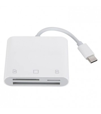 Type-C Plug 3-in-1 SD / TF / CF Memory Card Reader Data Transfer Adapter
