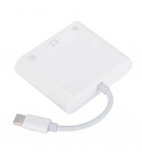 Type-C Plug 3-in-1 SD / TF / CF Memory Card Reader Data Transfer Adapter