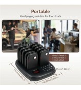 RETEKESS TD175S Restaurant Waiting Pager Set Beeper Buzzer Wireless Calling System with 10 Guest Pagers - US Plug
