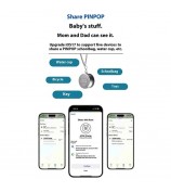 AZOK Stamp Bluetooth Tracker 80dB Beep Sound Global Item Locator Works with Apple Find My - Gold